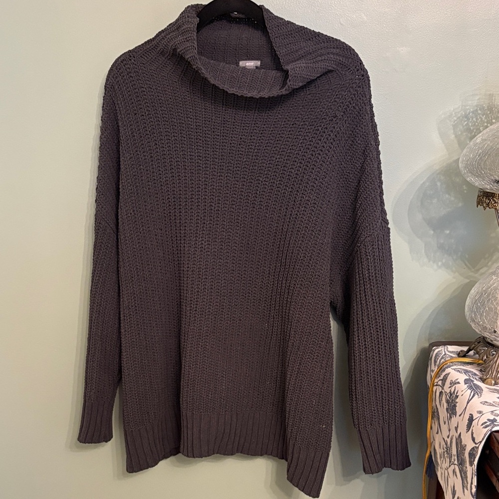 Aerie Dark Gray Cowl Neck Sweater